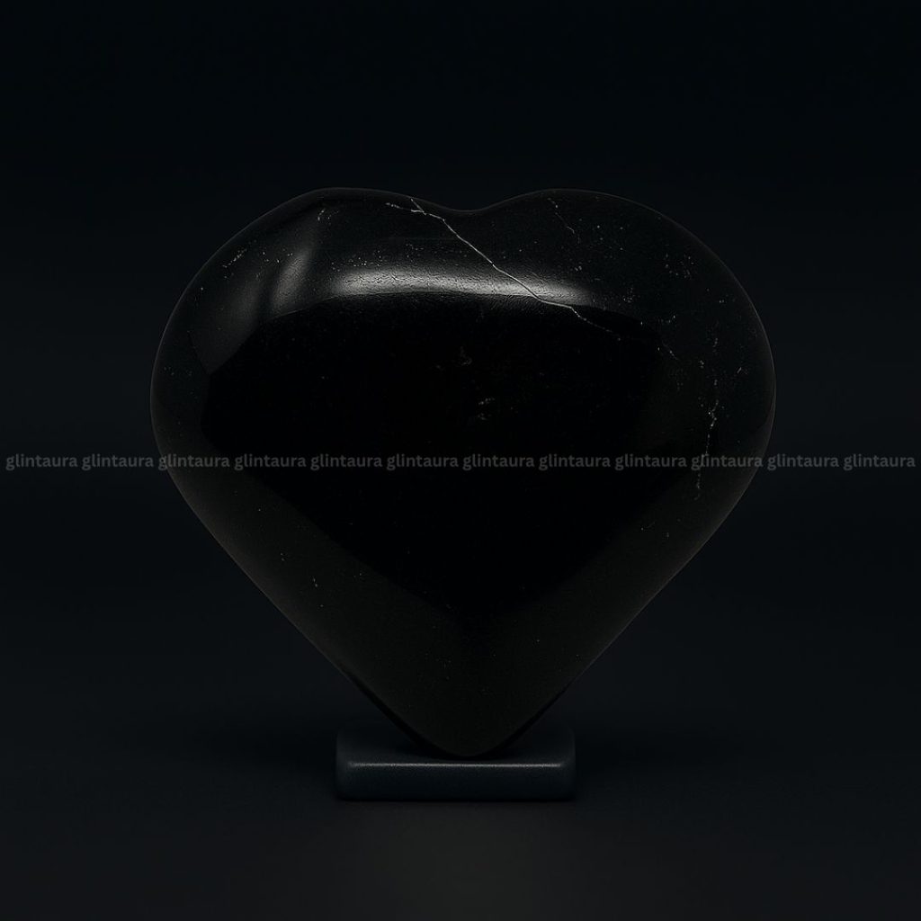Black Tourmaline Crystal Heart