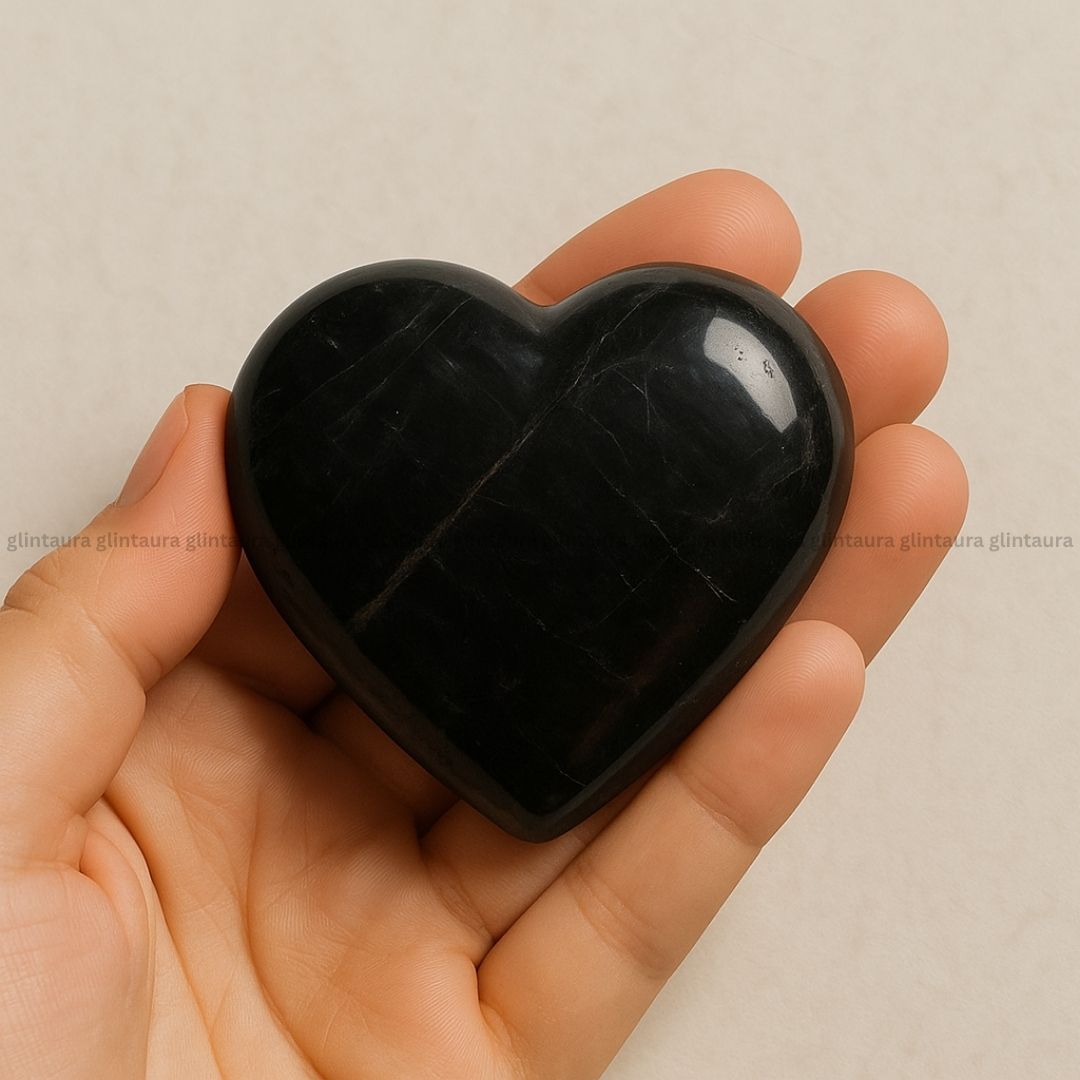Black Tourmaline Crystal Heart