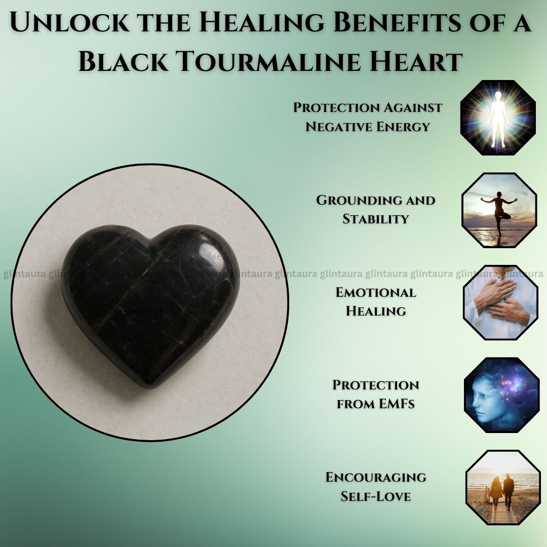 Black Tourmaline Crystal Heart