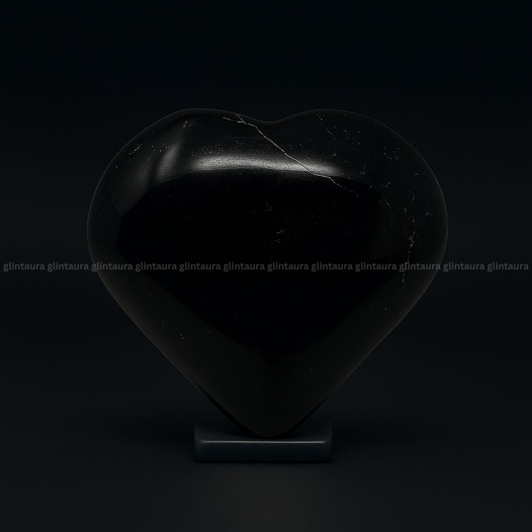 Black Tourmaline Crystal Heart