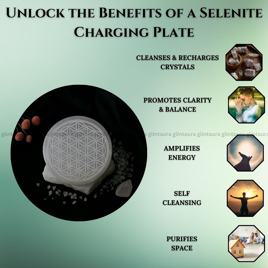 Chakra Selenite Charging Plate