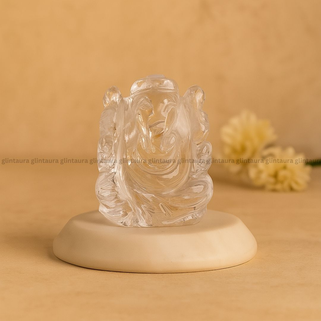 Clear Quartz Ganesha Idol