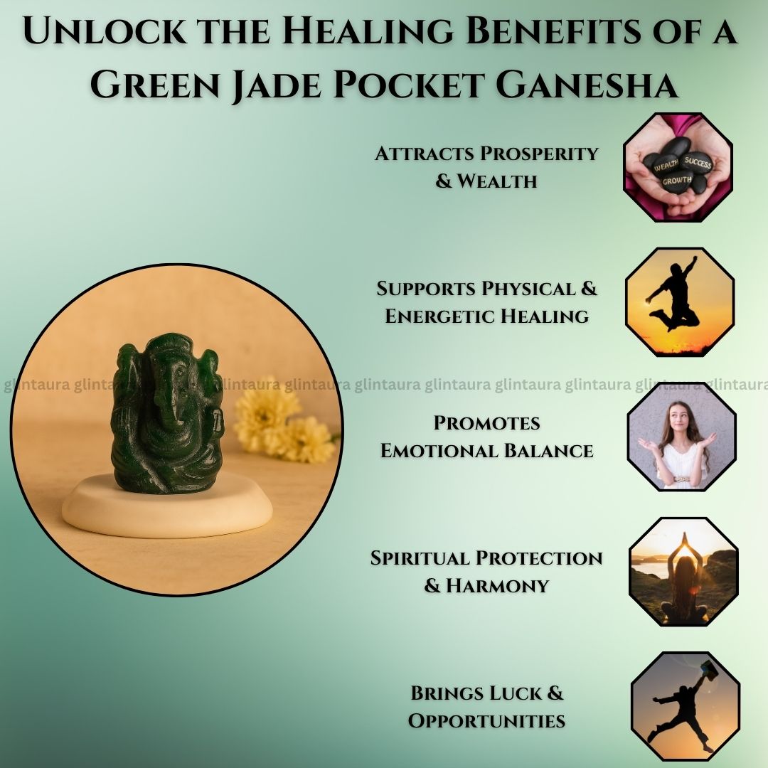 Green Jade Ganesha Idol