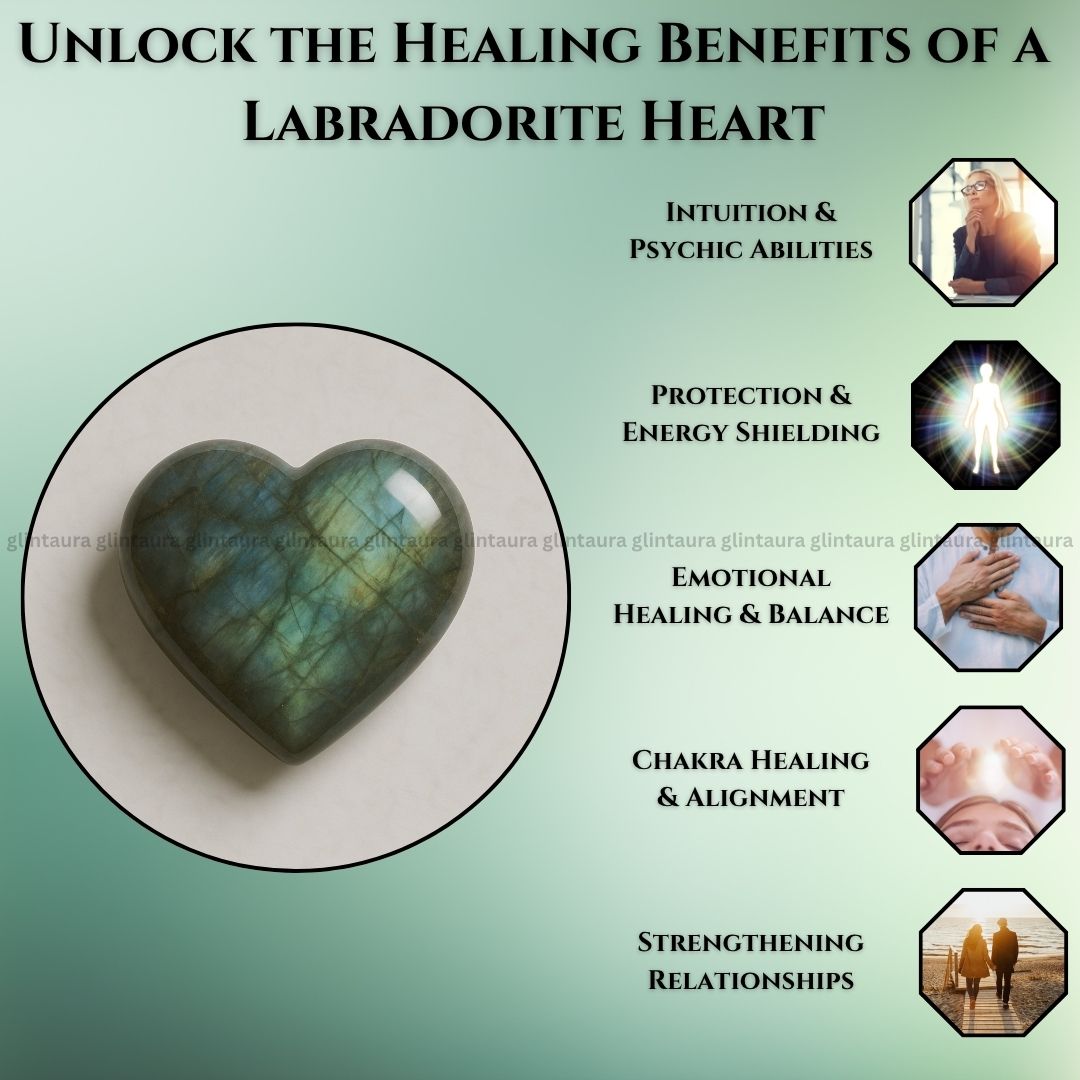 Labradorite Crystal Heart