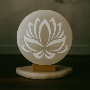 Lotus Symbol Selenite Charging Plate