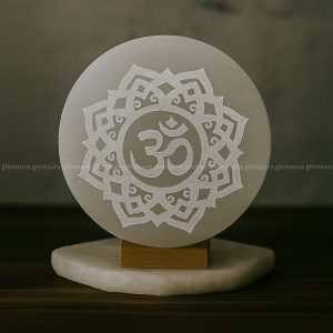 Ohm Symbol Selenite Charging Plate