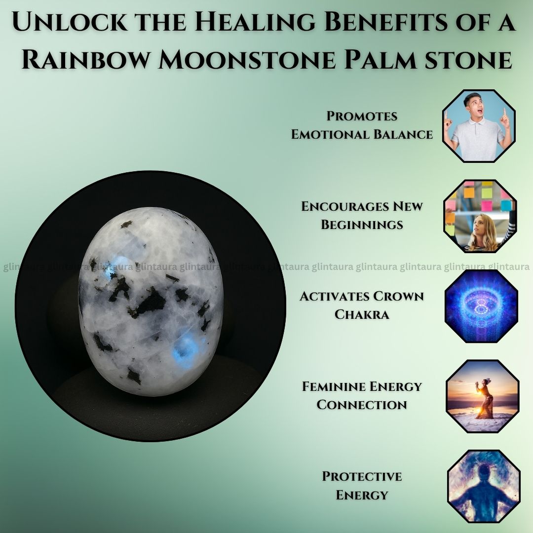 Rainbow Moonstone Palm Stone