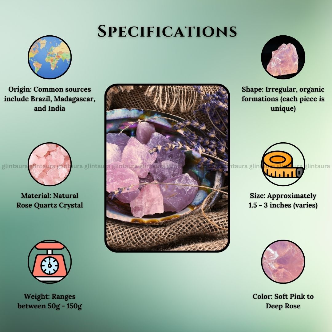 Rose Quartz Raw Stone Pack Of 2Pcs / 40 To 90 Gram (Love & Compassion) - Image 4