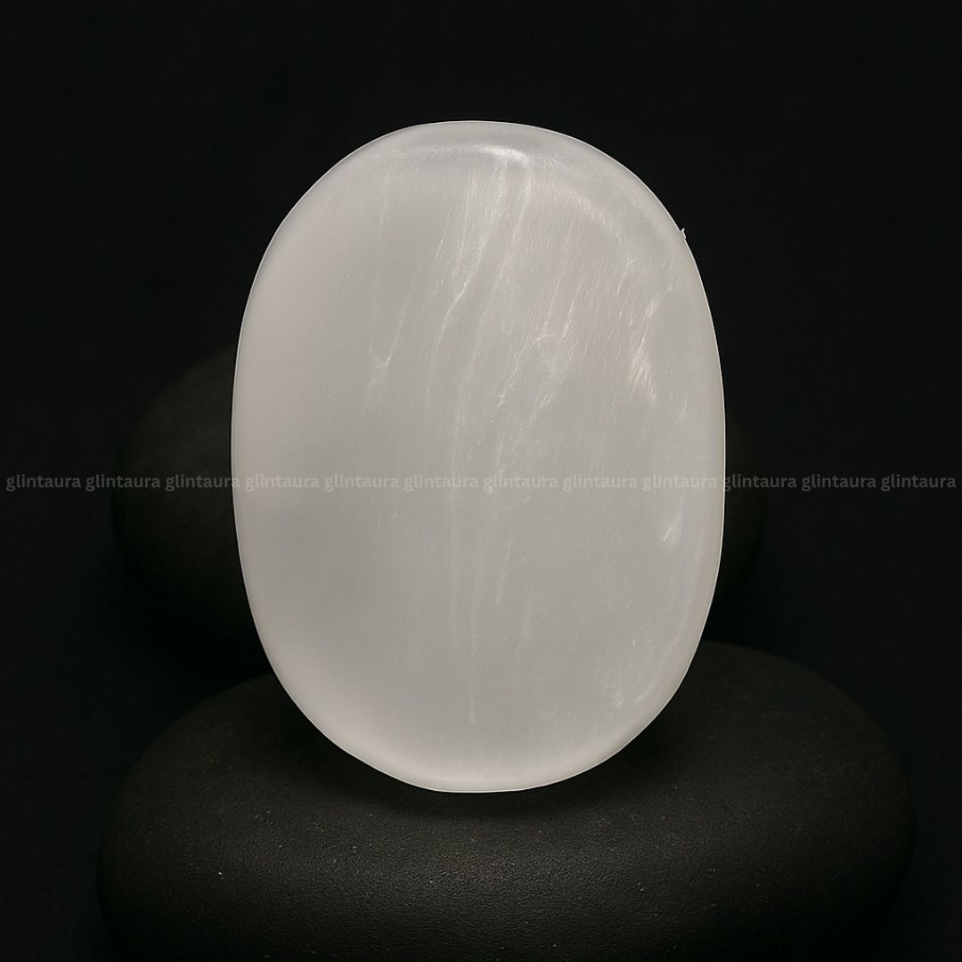 Selenite Palm Stone