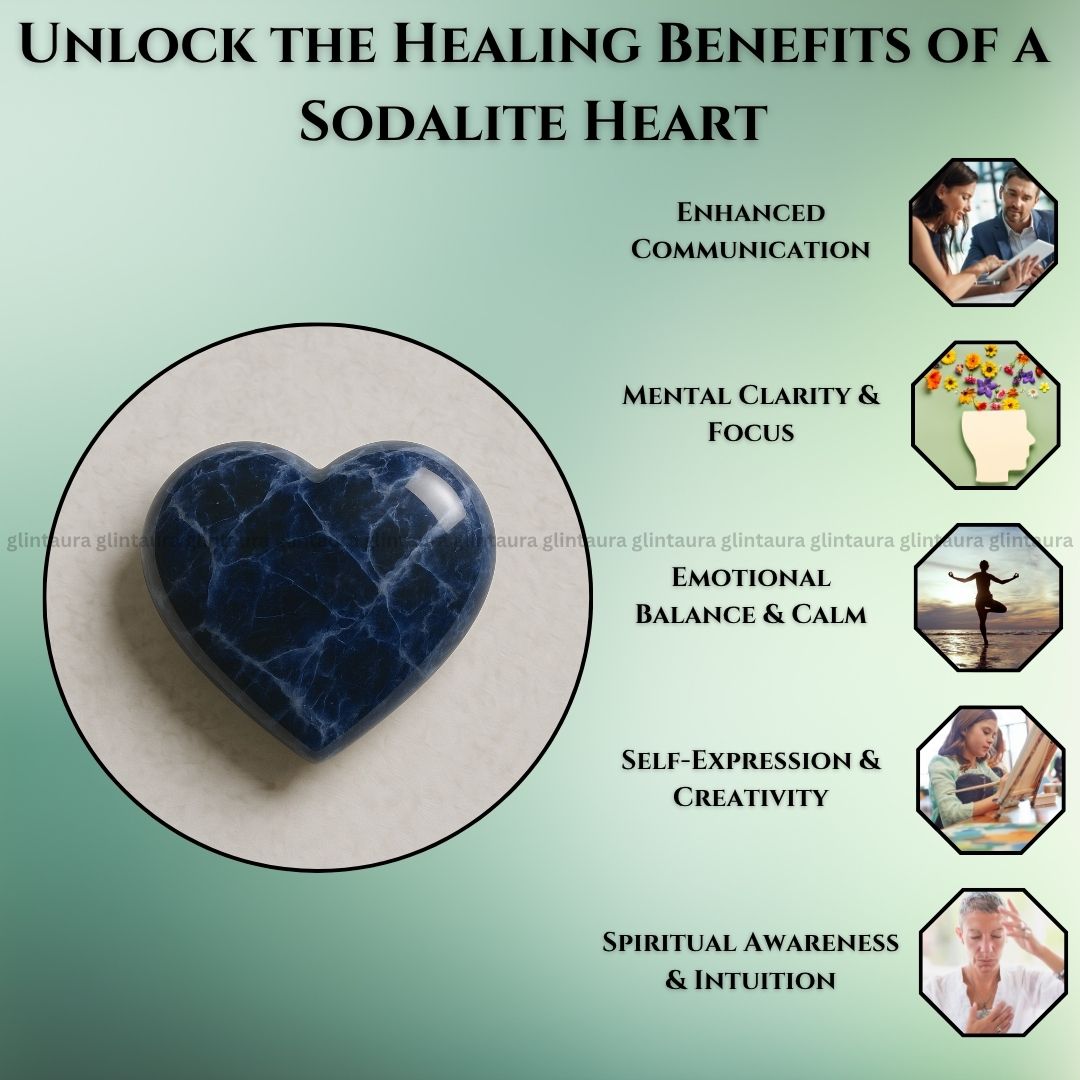Sodalite Crystal Heart