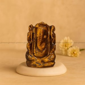 Tiger Eye Ganesha Idol