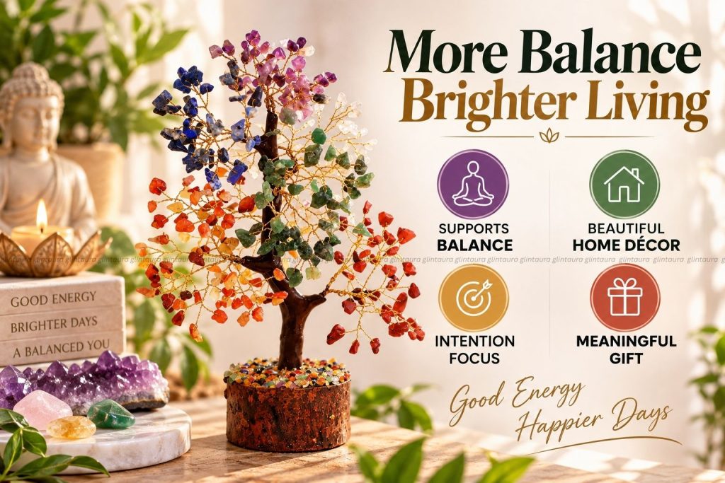 seven chakra crystal tree
